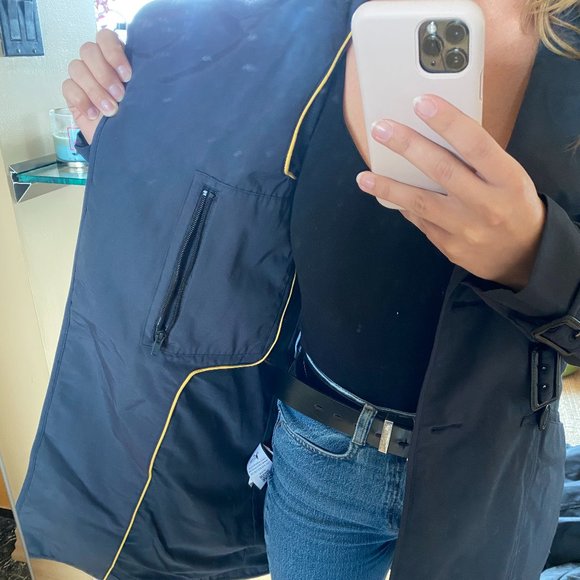 Nobis Navy Women's Small Midi Trench Coat / Jacket - Picture 3 of 10